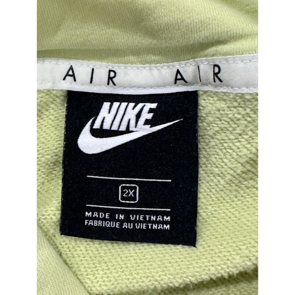 Nike NSW Air Fleece Hoodie Pullover Cropped Women's Size XXL Lime Green - Picture 5 of 10